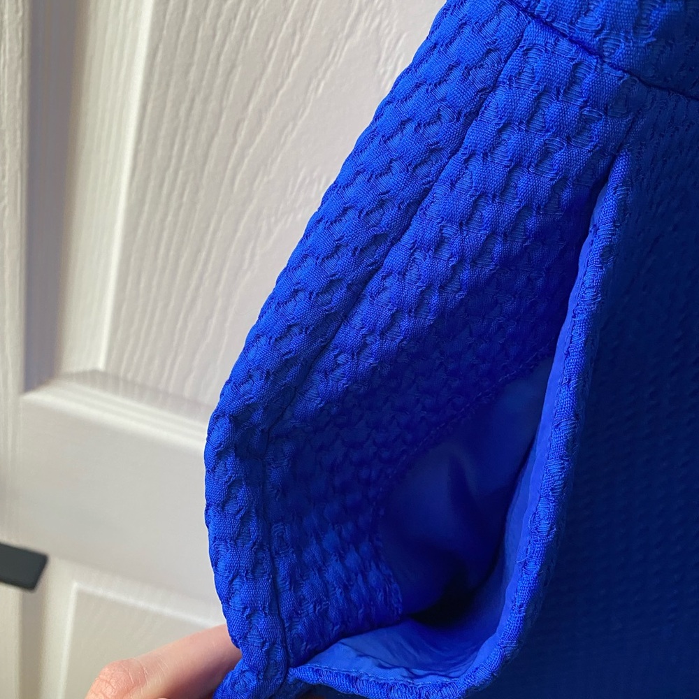 J. Crew Bright Cobalt Blue Textured Midi Sheath Dress - Picture 5 of 6